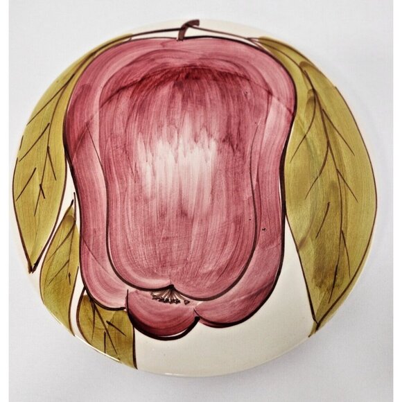 Vintage La Ceramica Italy Red Bell Pepper Round Serving Platter Hand Painted - Picture 1 of 5